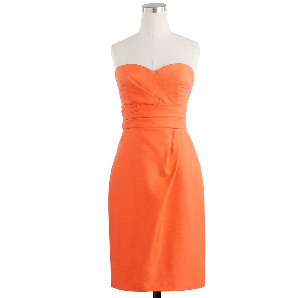 J Crew Orange Formal Special Occasion Cotton Dress
